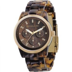 Michael Kors Tortoise Shell Gold Watch